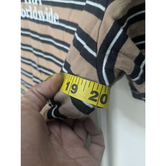 Huf Worldwide Brown Striped Short Sleeve Ringer T Shirt S Small - Picture 7 of 7
